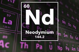 Periodic table of the elements – 60 – Neodymium