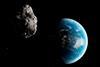 Meteorite and Earth artist impression