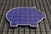 A pig-shaped solar panel