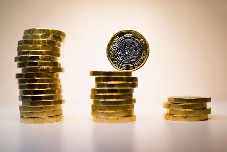 Stacks of pound coins